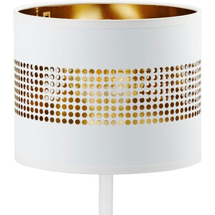 Lampa stołowa glamour z abażurem Tago biało-złota marki TK Lighting