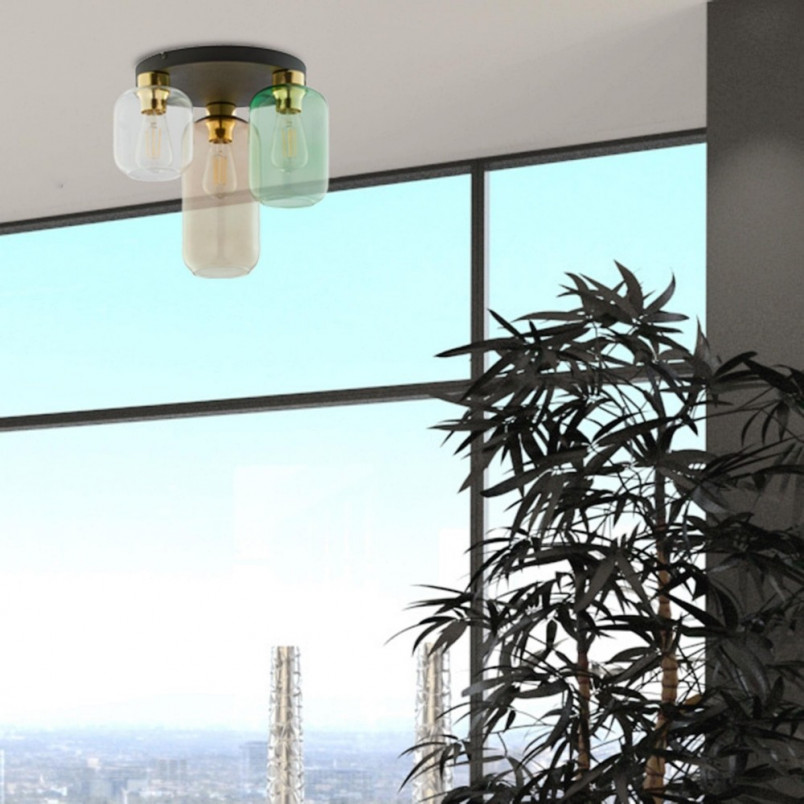 Plafon szklany potrójny Marco Green 44cm multikolor TK Lighting