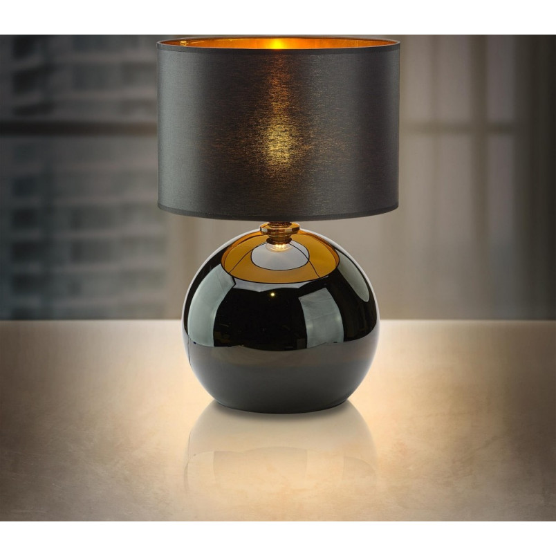 Lampa stołowa szklana z abażurem Palla Small czarno-złota marki TK Lighting