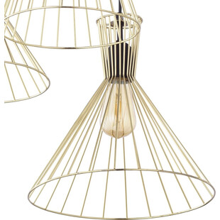 Złota lampa druciana wisząca Sahara Round III marki TK Lighting