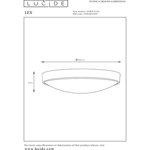 Plafon sufitowy okrągły Lex 25 Led Czarny marki Lucide