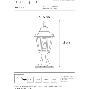 Lampa zewnętrzna latarnia retro Tireno 47 Czarny marki Lucide