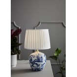 Lampa stołowa ceramiczna z abażurem Goteborg 30 Niebieska/Biała marki Markslojd