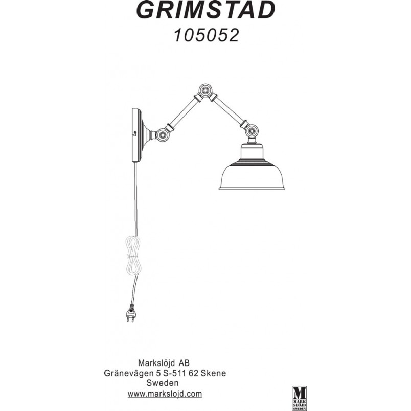 Kinkiet industrialny na wysięgniku Grimstad Antyczny/Srebrny marki Markslojd