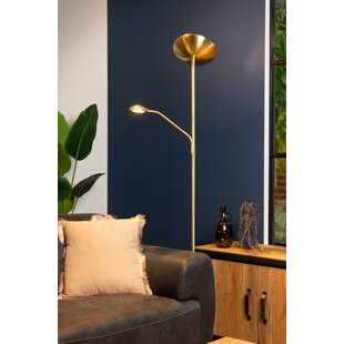 Mosiężna lampa podłogowa z lampką do czytania Zenith LED marki Lucide