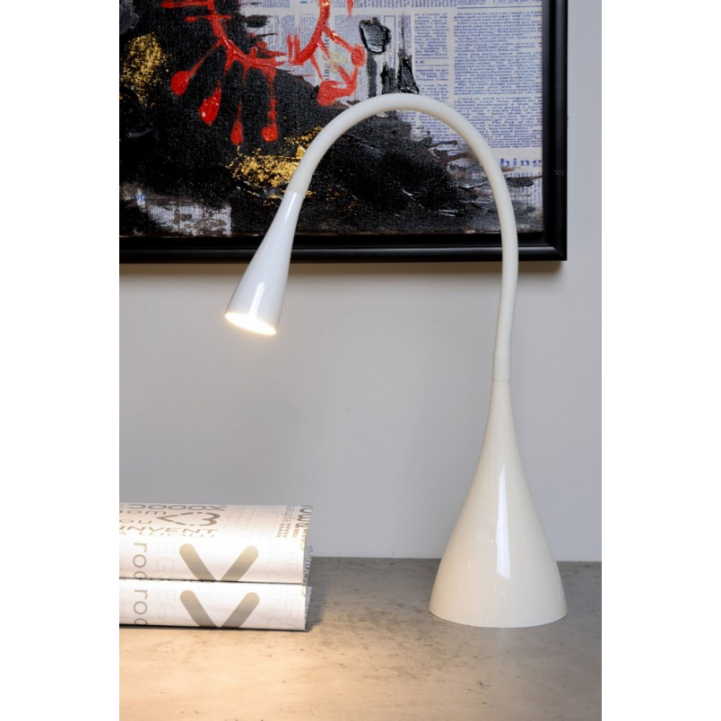 Lampa biurkowa minimalistyczna Zozy Led Biała marki Lucide