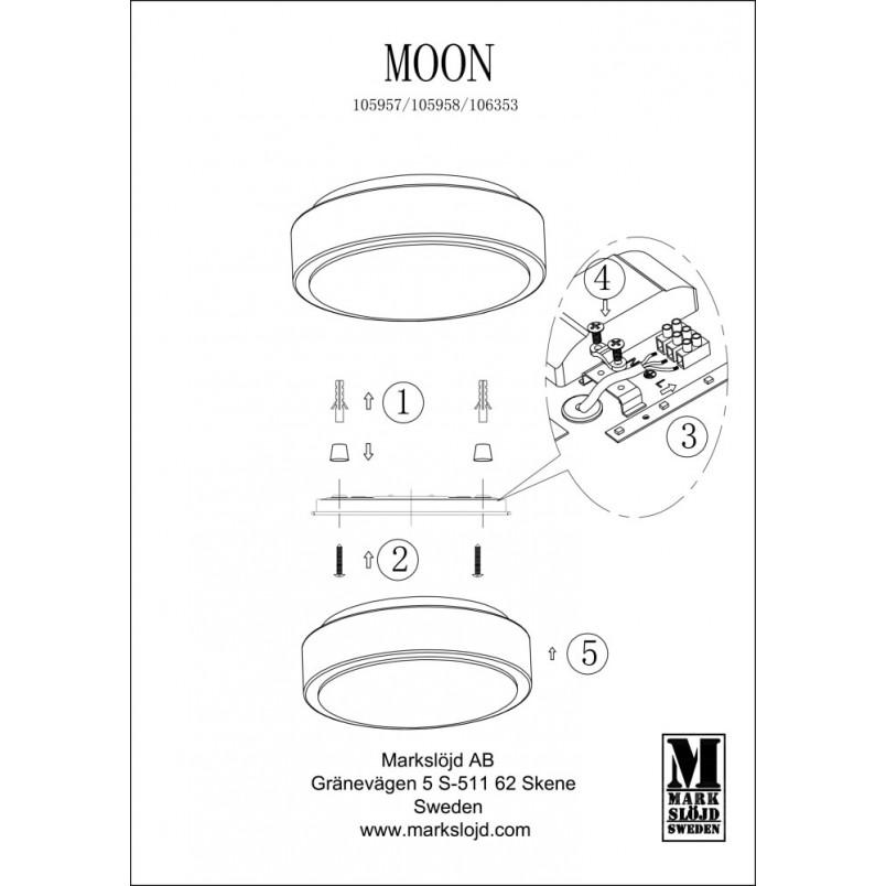 Plafon sufitowy okrągły Moon 40 LED Biały marki Markslojd