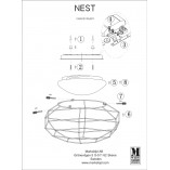 Plafon druciany geometryczny Nest 49 LED Srebrny marki Markslojd
