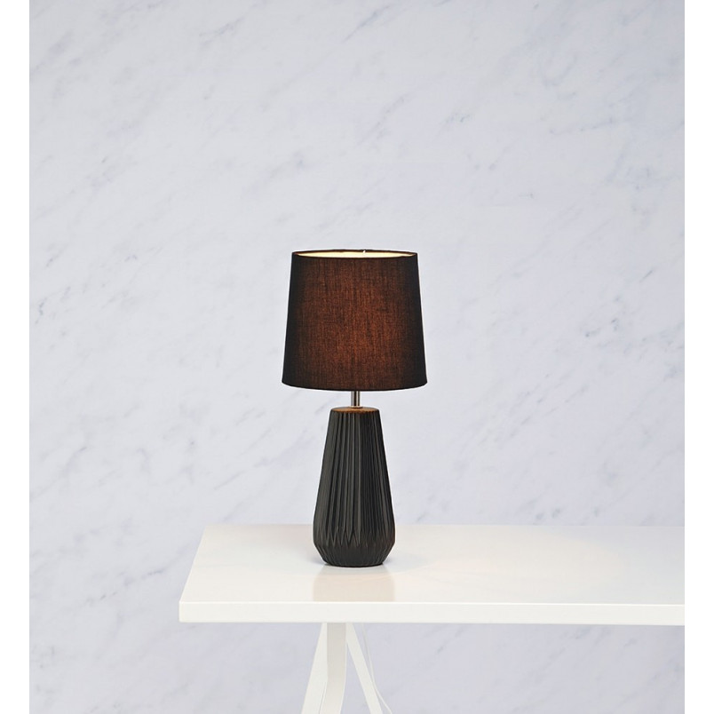 Lampa stołowa ceramiczna z abażurem Nicci 19 Czarna marki Markslojd