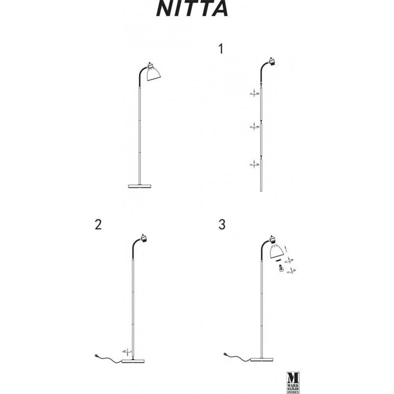 Lampa podłogowa regulowana Nitta Biała marki Markslojd