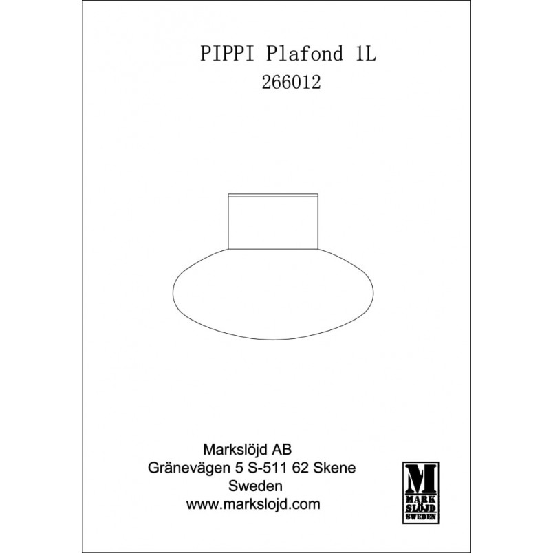 Plafon szklany łazienkowy Pippi Stal/Biały marki Markslojd