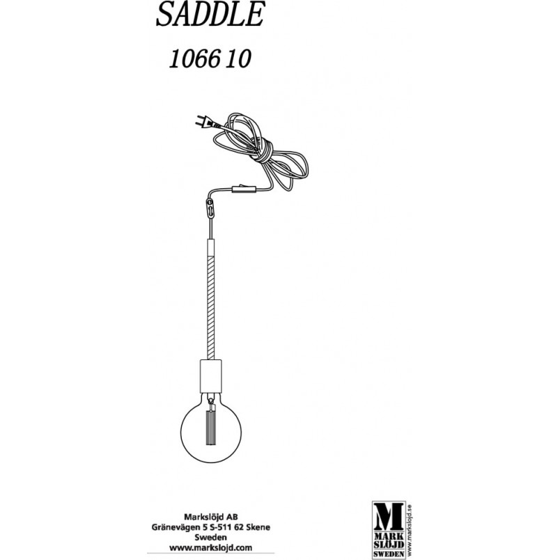 Lampa wisząca "żarówka" Saddle Mosiądz/Czarna marki Markslojd