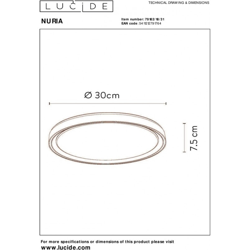 Plafon okrągły nowoczesny Nuria 30 LED biały marki Lucide