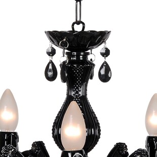 Żyrandol orientalny/glamour z kryształkami Arabesque 45 Czarny Lucide