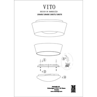 Plafon okrągły z abażurem Vito 36 LED Biały marki Markslojd