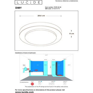 Plafon okrągły łazienkowy Dimy 28 LED czarny marki Lucide