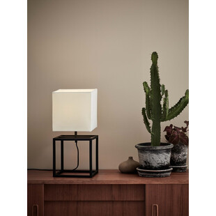 Lampa stołowa druciana z abażurem Cube 45 Czarna marki Markslojd