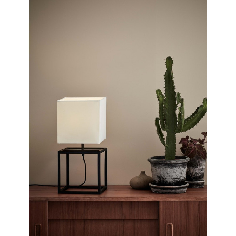 Lampa stołowa druciana z abażurem Cube 45 Czarna marki Markslojd