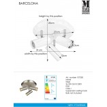 Plafon kierunkowy potrójny Barcelona III Stalowy marki Markslojd