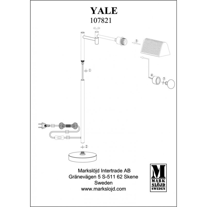 Lampa biurkowa loft Yale Czarna marki Markslojd
