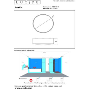 Plafon ogrodowy zewnętrzny Rayen LED 10 czarny marki Lucide