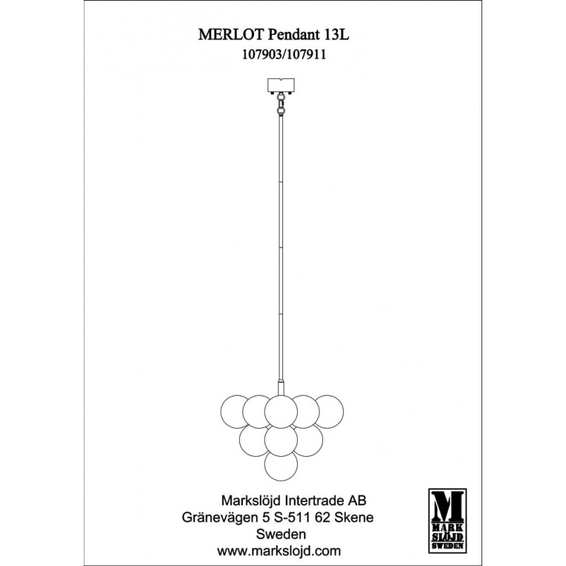 Lampa wisząca szklane kule Merlot 56 Biały/Czarny marki Markslojd