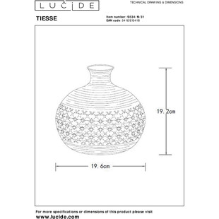 Lampa porcelanowa stołowa Tiesse 19 biała marki Lucide