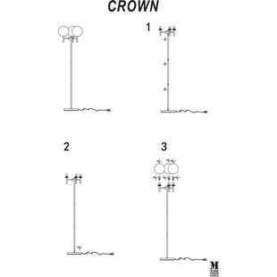 Lampa podłogowa szklane kule Crown Dymiony/Czarny marki Markslojd