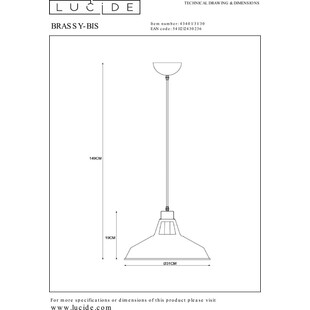 Lampa wisząca industrialna Brassy-Bis 31 Czarna marki Lucide