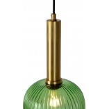 Lampa wisząca szklana retro Maloto 20 Zielony/Mosiądz marki Lucide