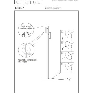 Lampa podłogowa podwójna PHILON Led Czarna marki Lucide