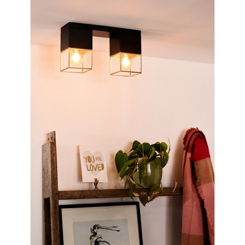 Plafon sufitowy loft Rixt II Czarny/Złoty marki Lucide