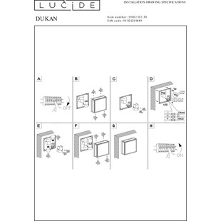 Kinkiet zewnętrzny kwadratowy Dukan II IP65 Czarny marki Lucide