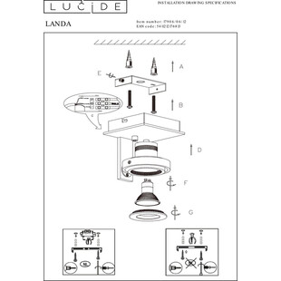 Plafon kierunkowy nowoczesny Landa Led Aluminium marki Lucide