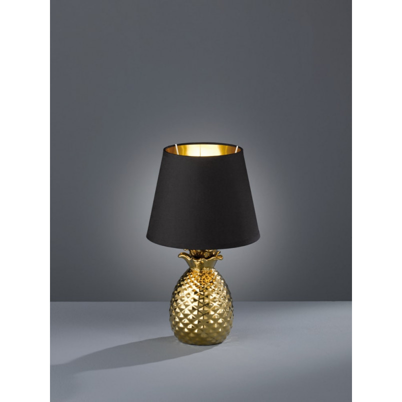 Lampa stołowa glamour z abażurem Pineapple Czarny/Złoty marki Reality