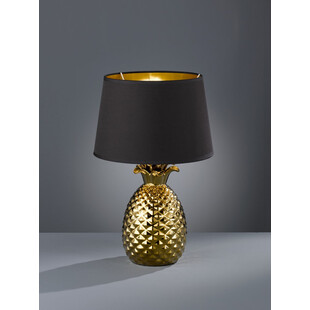 Lampa stołowa glamour z abażurem Pineapple 28 Czarny/Złoty Reality