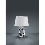 Lampa stołowa nowoczesna z abażurem Taba 23 Biały/Srebrny Reality