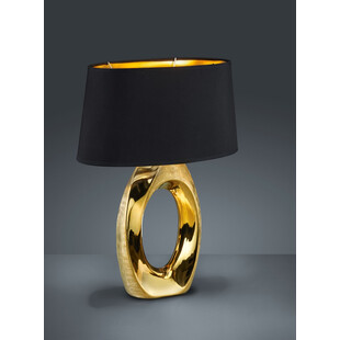 Lampa stołowa glamour z abażurem Taba 38 Czarny/Złoty marki Reality