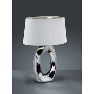 Lampa stołowa nowoczesna z abażurem Taba 38 Biały/Srebrny Reality