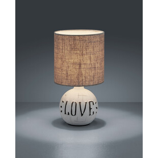 Lampa stołowa ceramiczna z abażurem Esna Love 31 Biały/Beż Reality