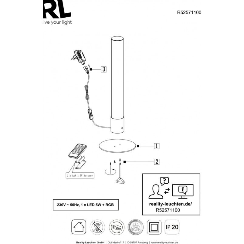 Lampa stołowa nowoczesna Leia Led Chrom marki Reality
