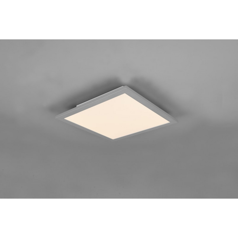 Plafon kwadratowy z pilotem i ściemniaczem Gamma LED 29x29cm tytanowy Reality