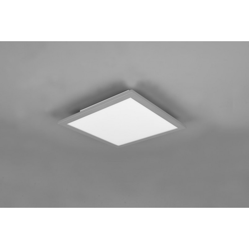Plafon kwadratowy z pilotem i ściemniaczem Gamma LED 29x29cm tytanowy Reality