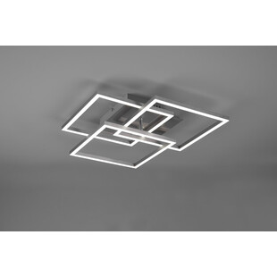 Plafon kwadratowy z pilotem i ściemniaczem Mobile LED 39cm nikiel Reality