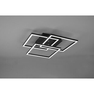 Plafon kwadratowy z pilotem i ściemniaczem Mobile LED 39cm czarny Reality