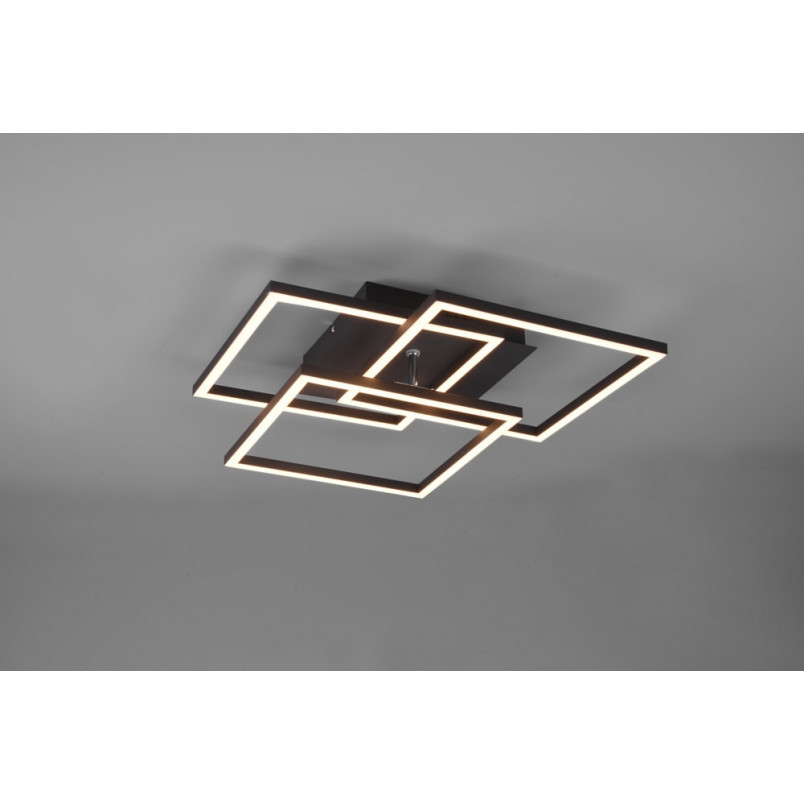 Plafon kwadratowy z pilotem i ściemniaczem Mobile LED 39cm czarny Reality