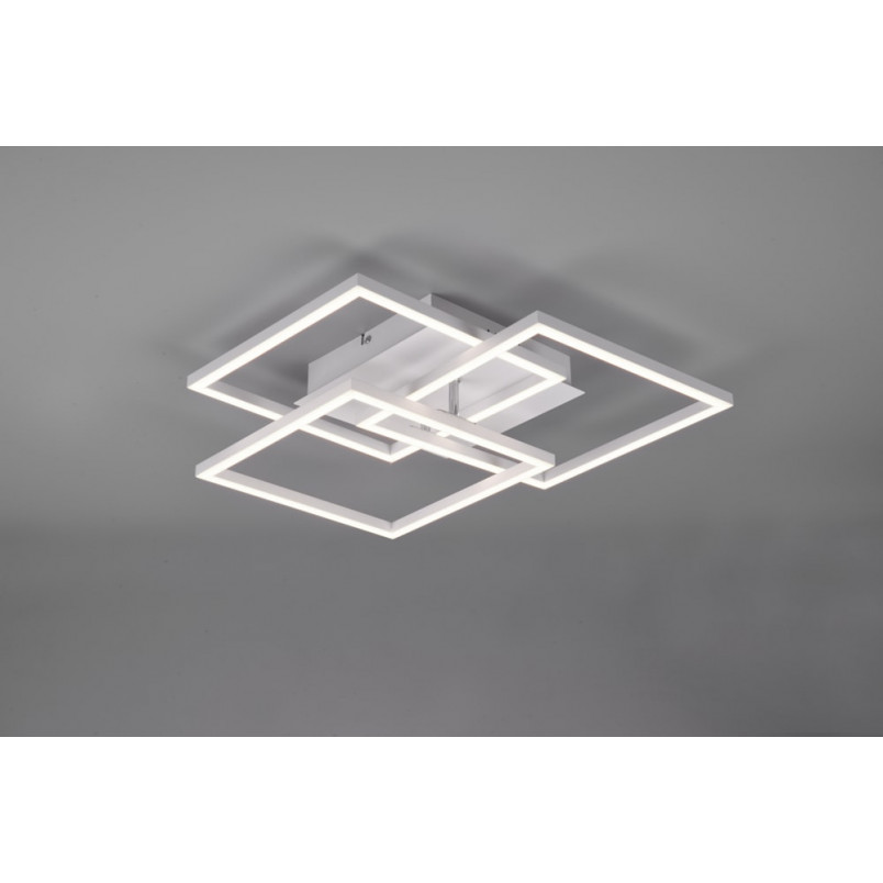 Plafon kwadratowy z pilotem i ściemniaczem Mobile LED 39cm biały Reality