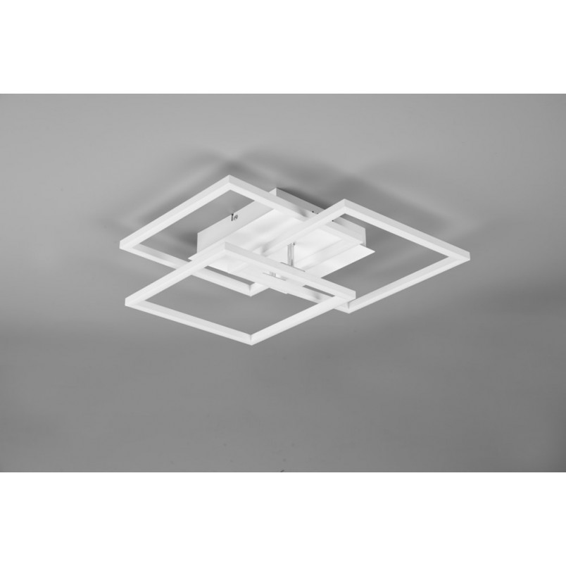 Plafon kwadratowy z pilotem i ściemniaczem Mobile LED 39cm biały Reality