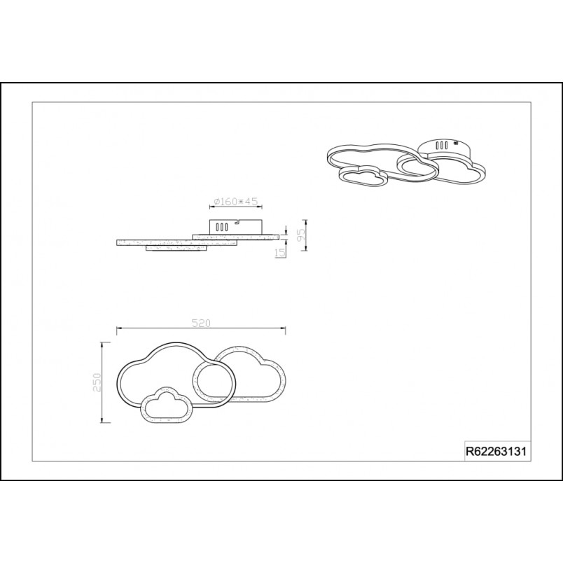Plafon dziecięcy chmurka z pilotem Cloudy LED 52cm biały Reality