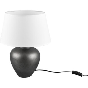 Lampa stołowa ceramiczna Abby 39cm nikiel / biały Reality